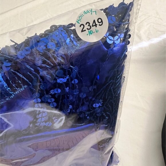 Blue sequins dress Latin Dance Dress 1920 Flapper Costume Size Medium - Picture 13 of 13